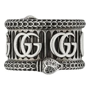 NEW Gucci Garden Double Snake Double G Ring Sterling Silver Ag 925 SZ 13 US 6.5